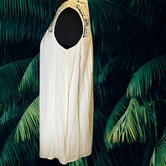 NWT Old Navy Lace Yoke Creme de la creme Shift Dress Size Small 100% Cotton - Picture 2 of 8